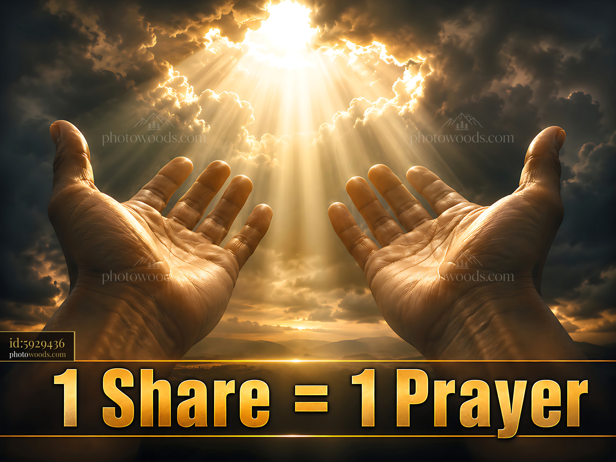 Hands Raised Towards Light Calling for Prayer and Unity