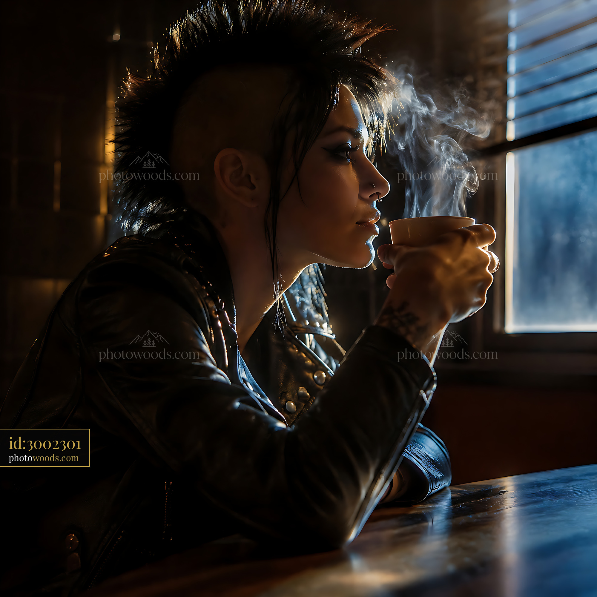 Person Enjoying Coffee in a Cozy Indoor Setting at Sunset