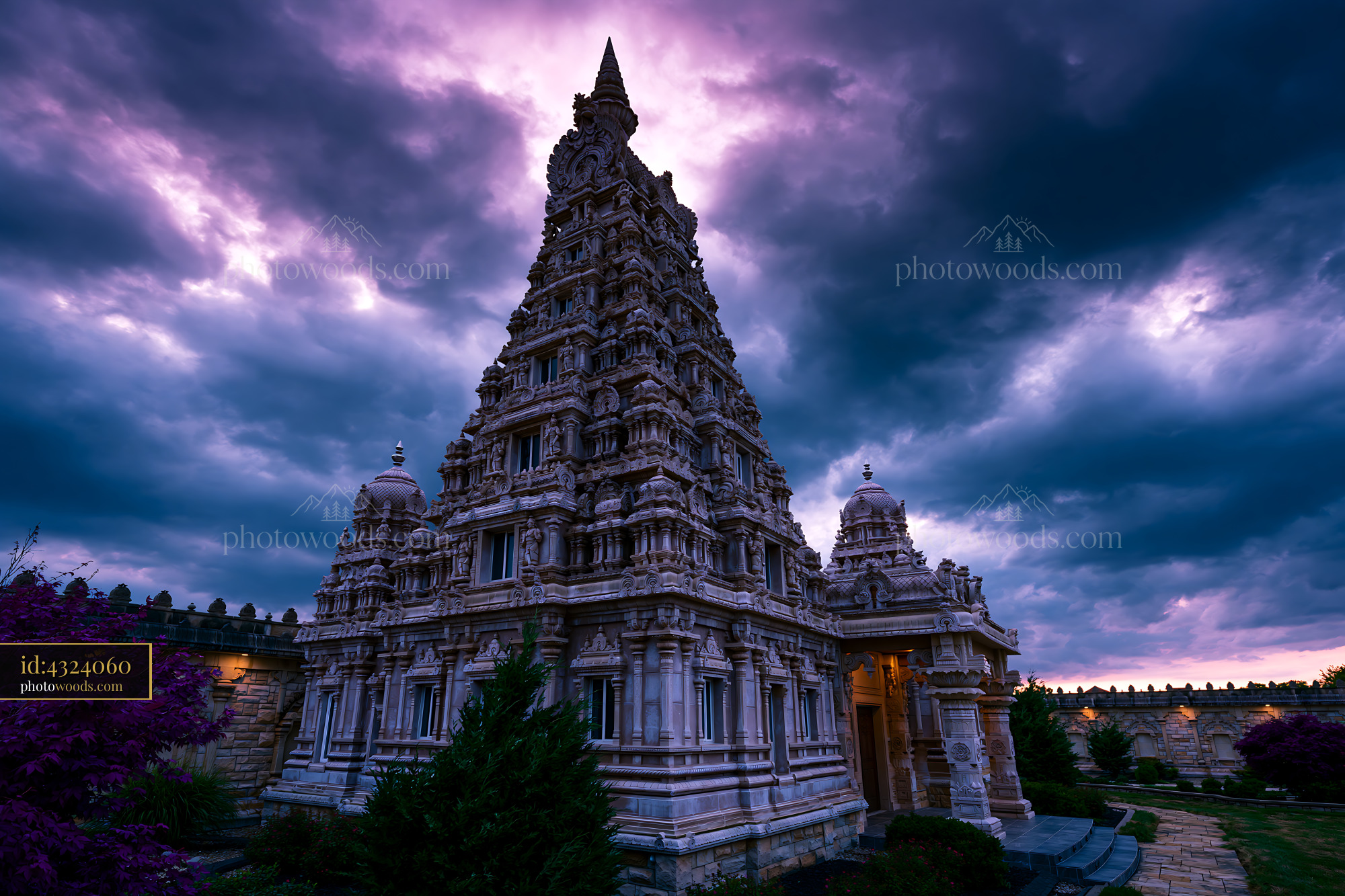 Kaila Temple Against a Dramatic Sky in Twilight