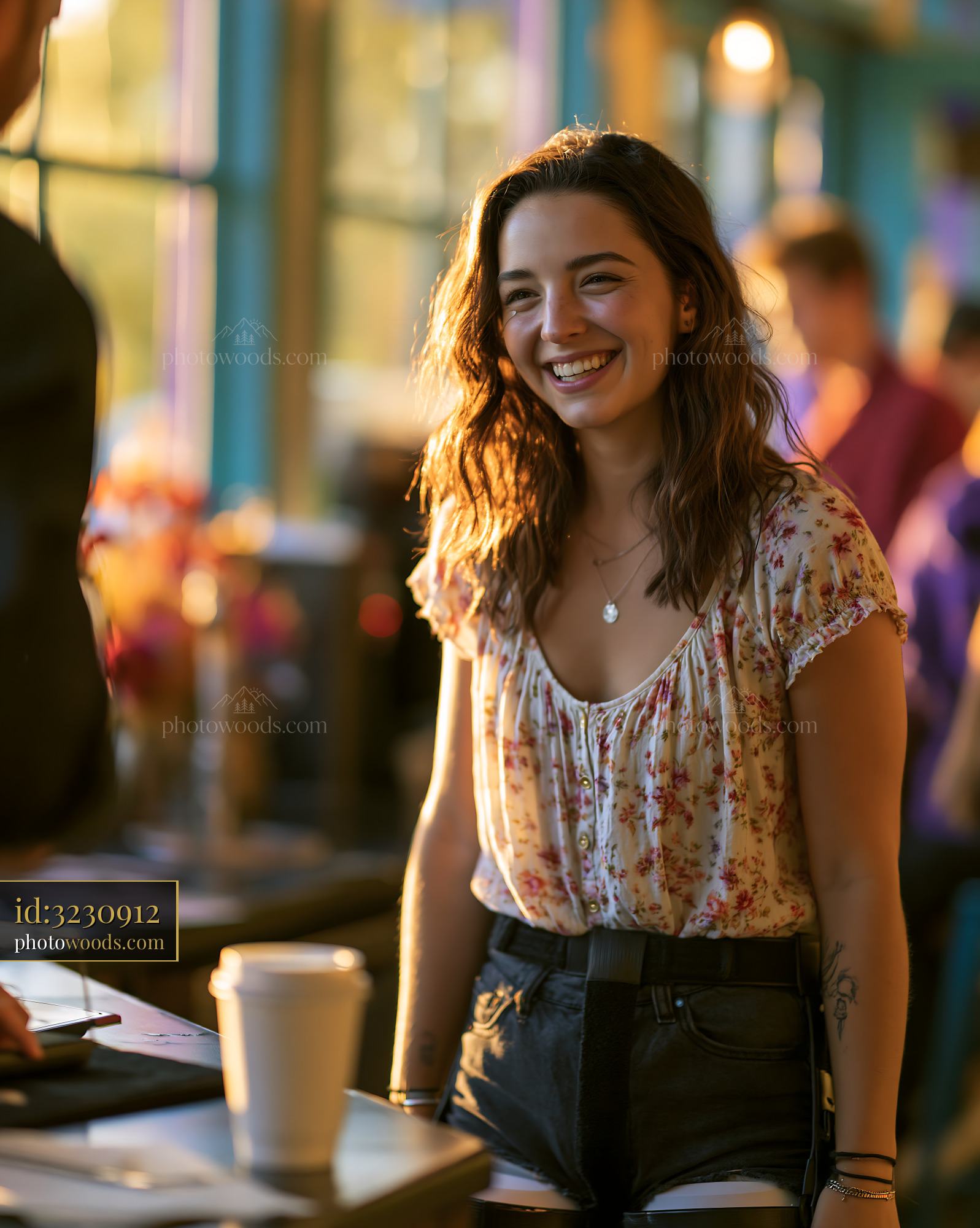 Laughing Student With Leg Braces Enjoying a Moment at a Cafe