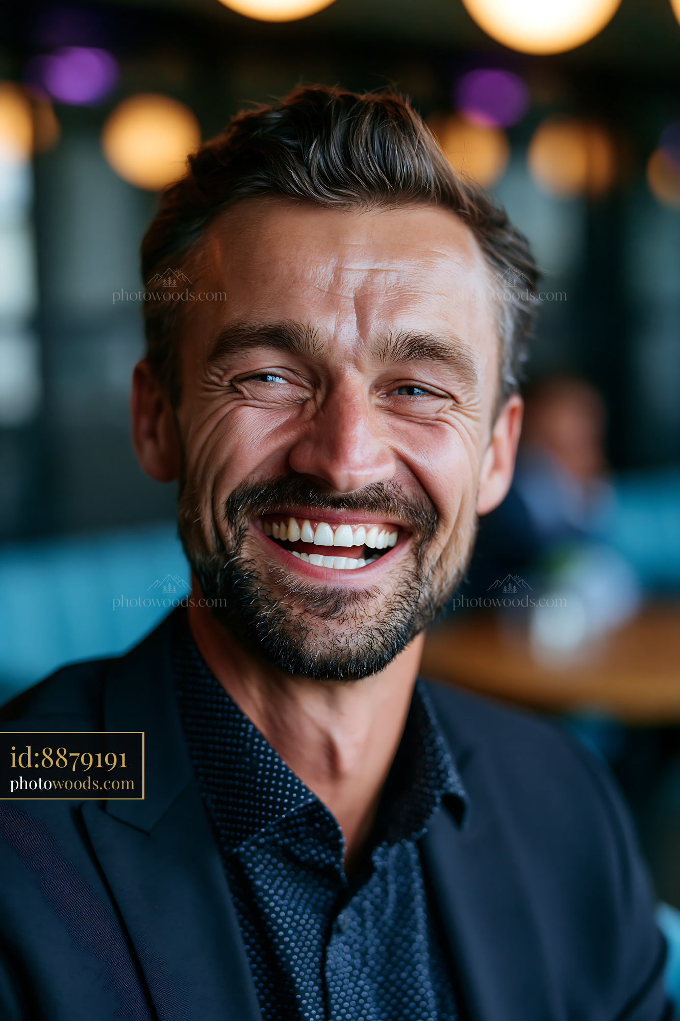 Businessman Laughing in a Modern Setting