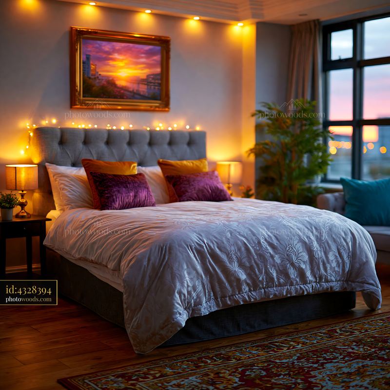 Boutique Hotel Style Bedroom With Fresh Linen and City View