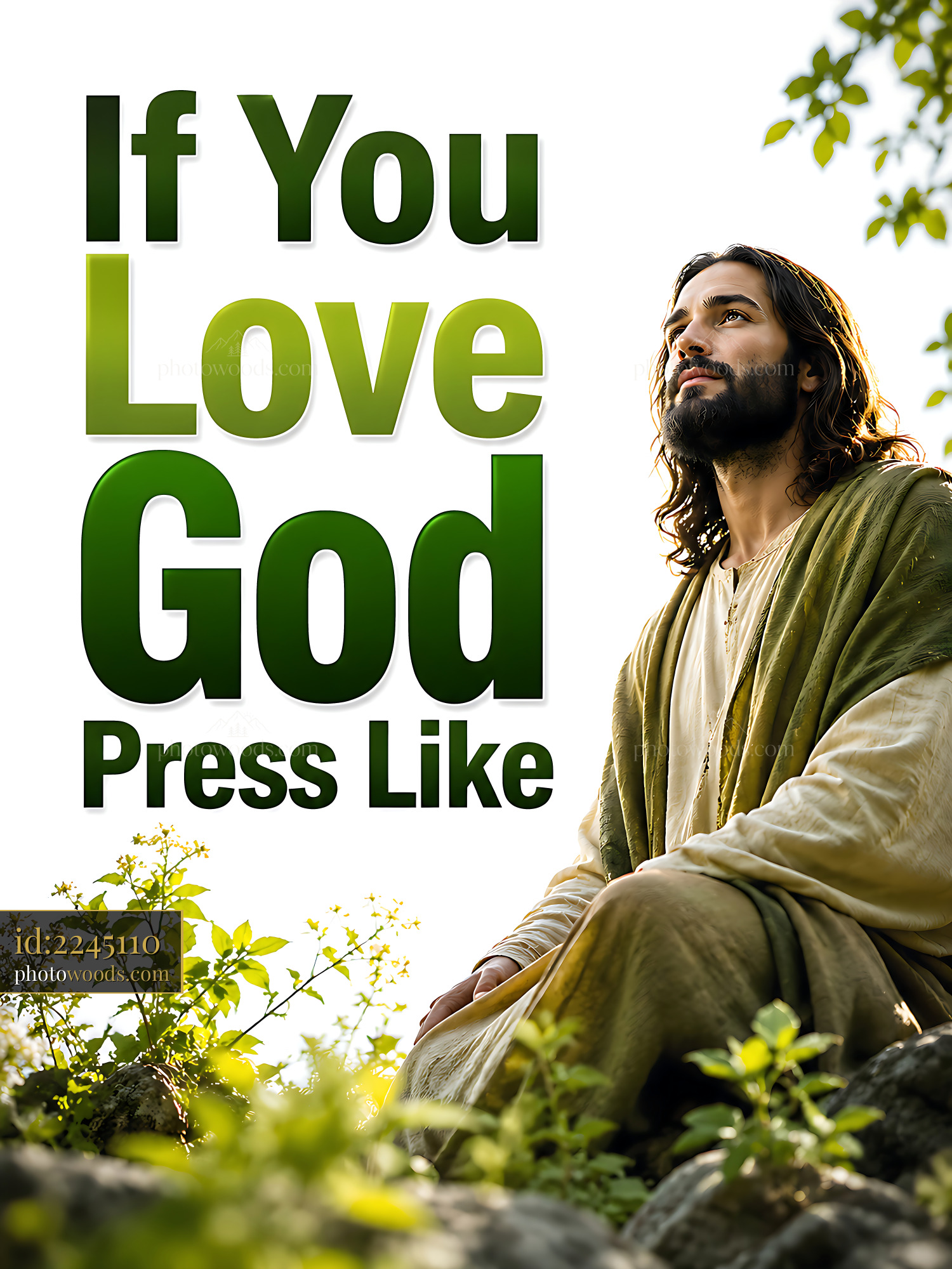 Jesus Shows Love for God While Seated in Nature and Reflecting