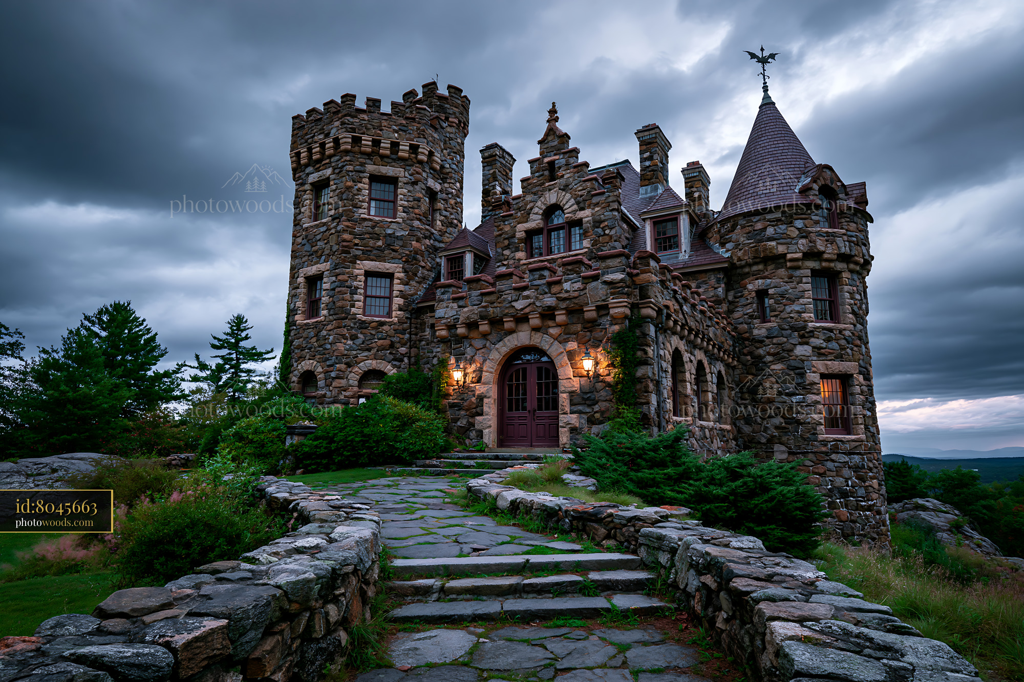 Castle With Stone Architecture in Cloudy Weather