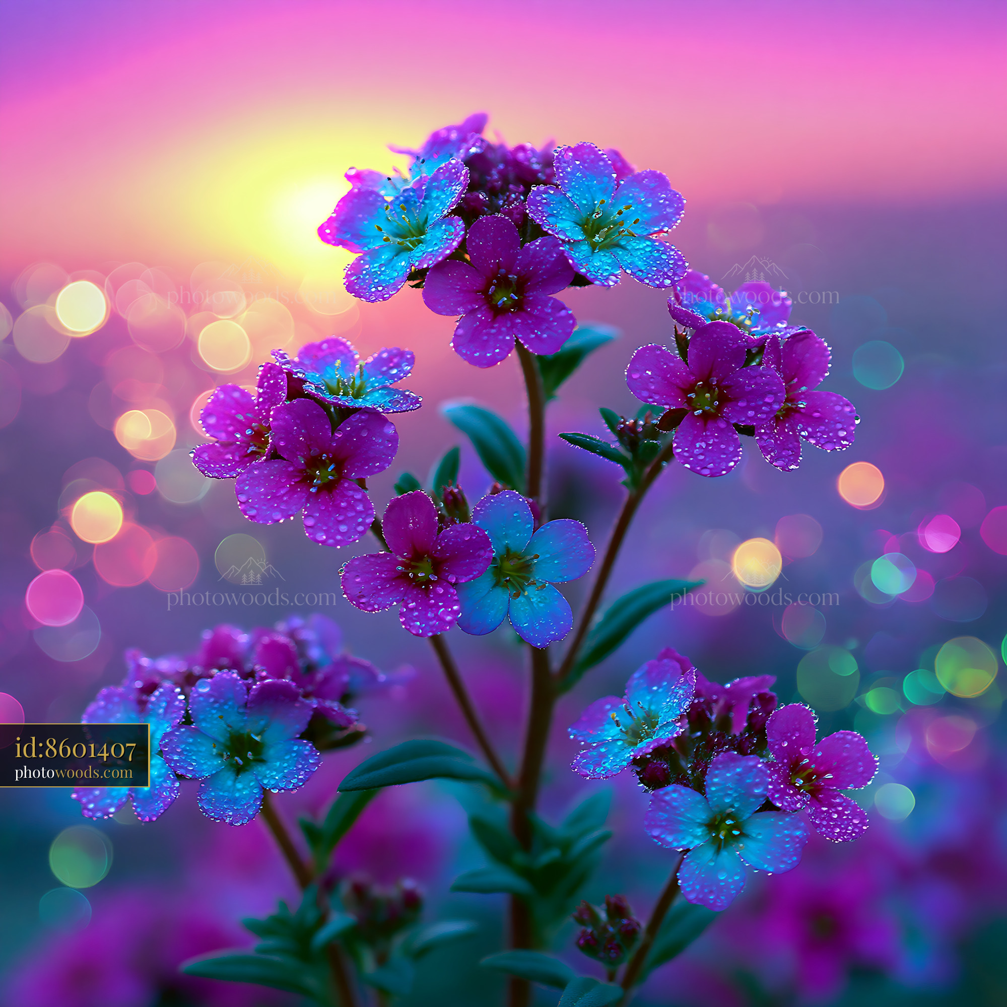 Flowers Bloom in Bright Colors With Sunlight Behind Them