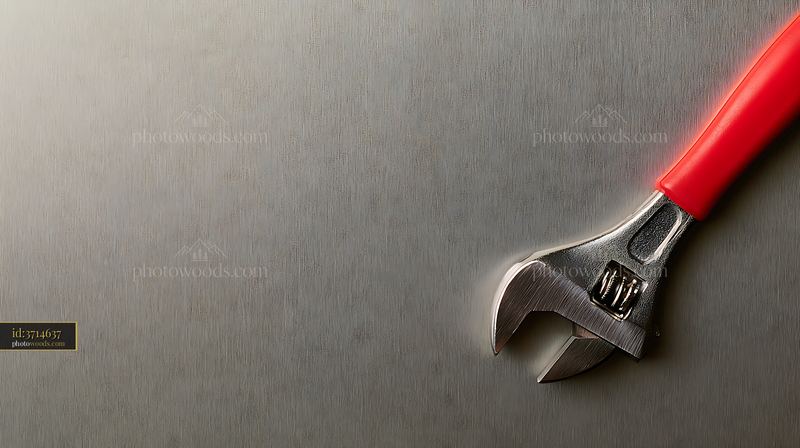 Wrench on Brushed Metal Surface With Soft Light