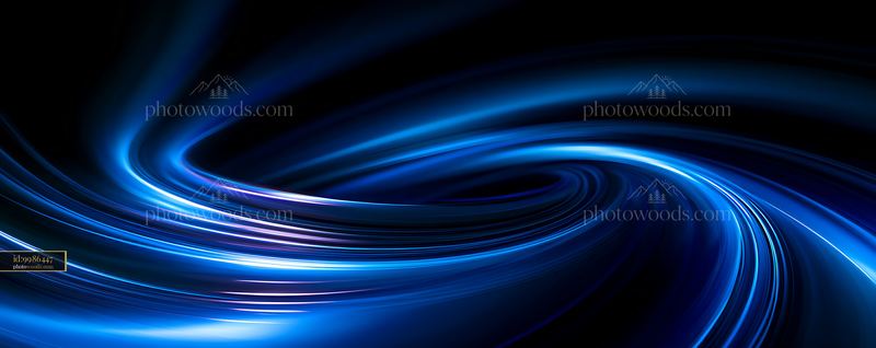 Abstract swirl of blue light on a dark background