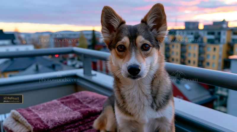Rare dog breed at pet-friendly hotel in urban setting