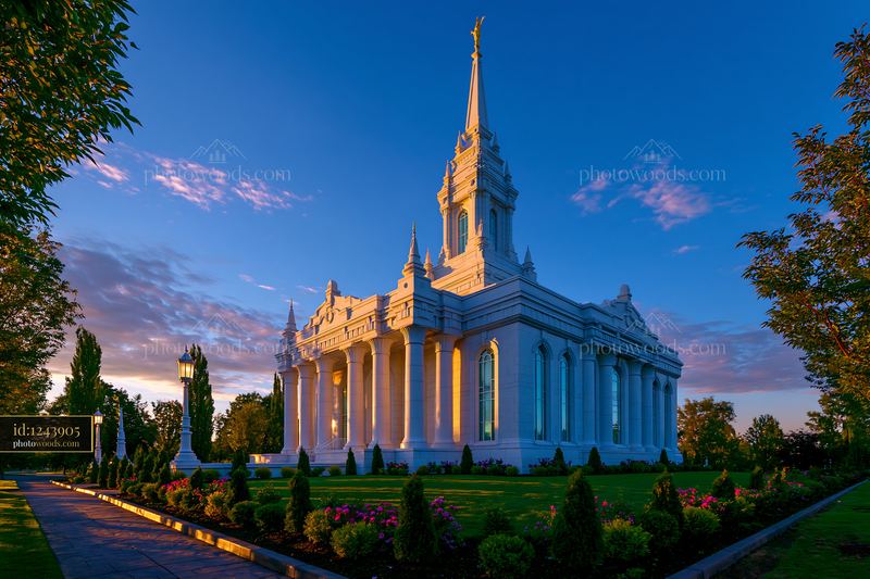 Architectural Photography of Medford Temple at Sunset
