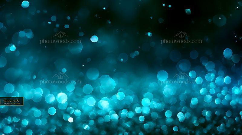 Bokeh Lights on a Deep Teal Background With Soft White Dots