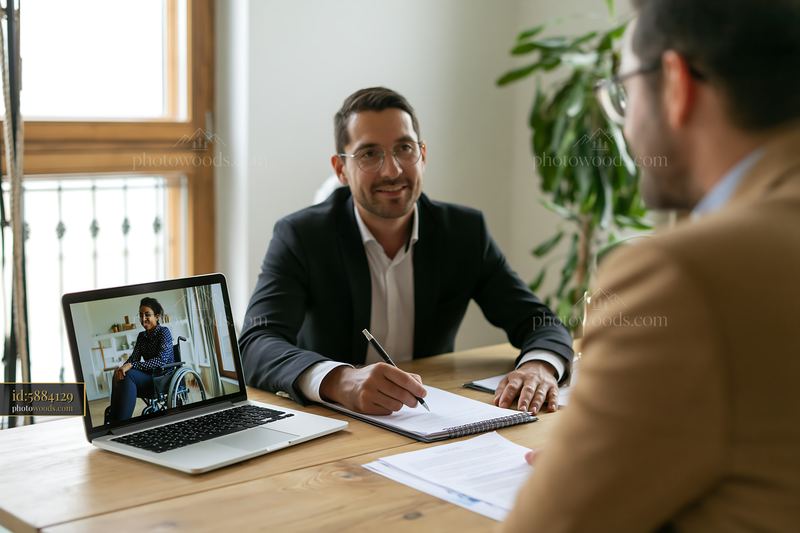 Businessman Conducting an Online Remote Interview