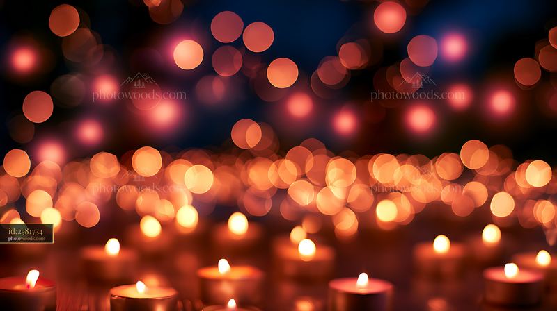 Warm candlelight glowing in a dark setting during an evening event