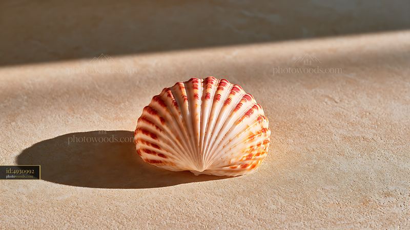 Seashell Resting on Clean Sand With Soft Lighting