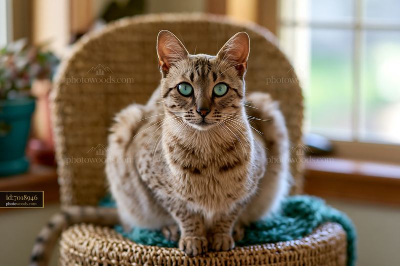 Suphalak cat portrait with striking green eyes
