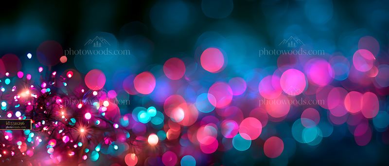 Vibrant Bokeh Lights in Shades of Turquoise and Pink
