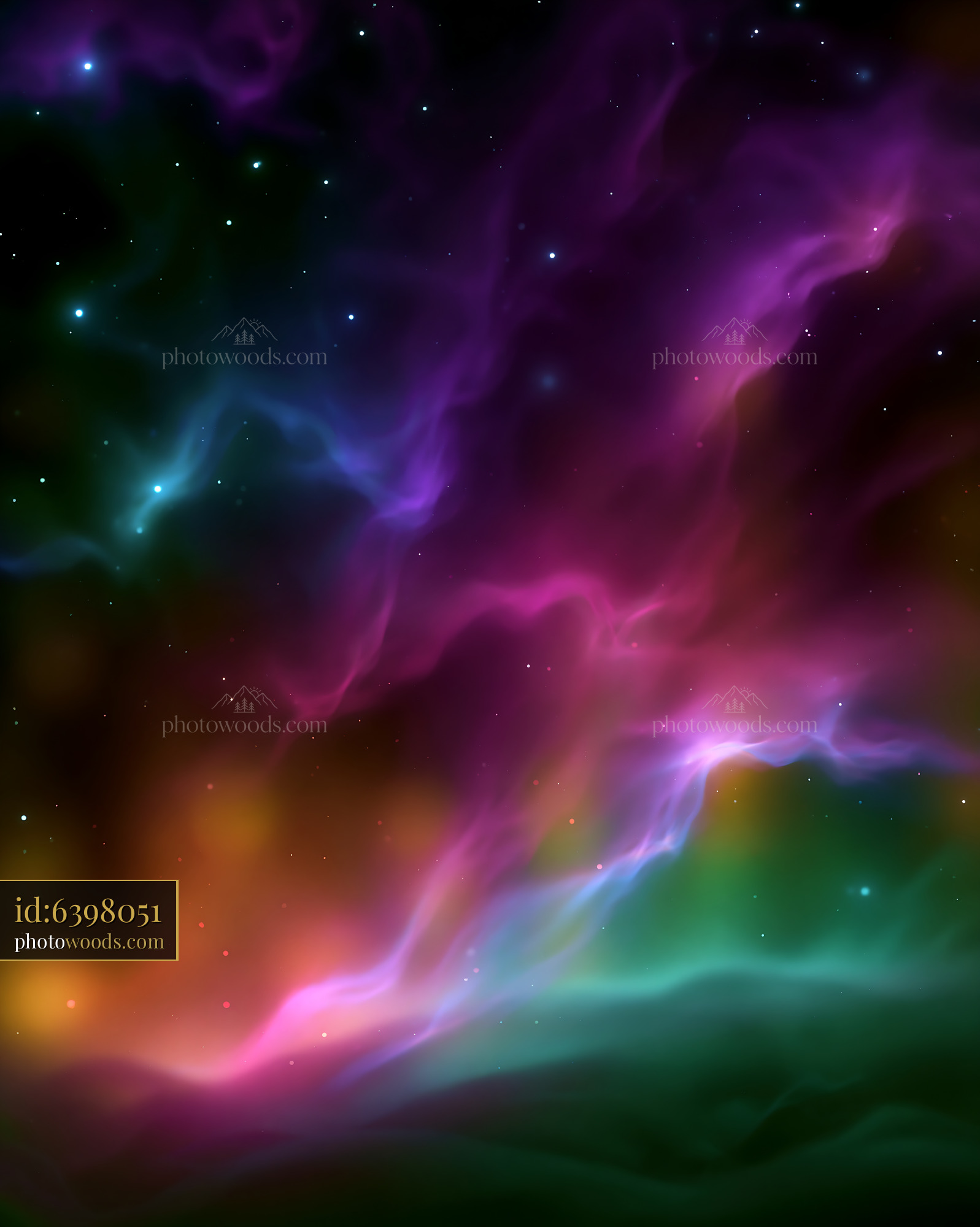 Colorful Abstract Space Scene With Vibrant Swirling Patterns