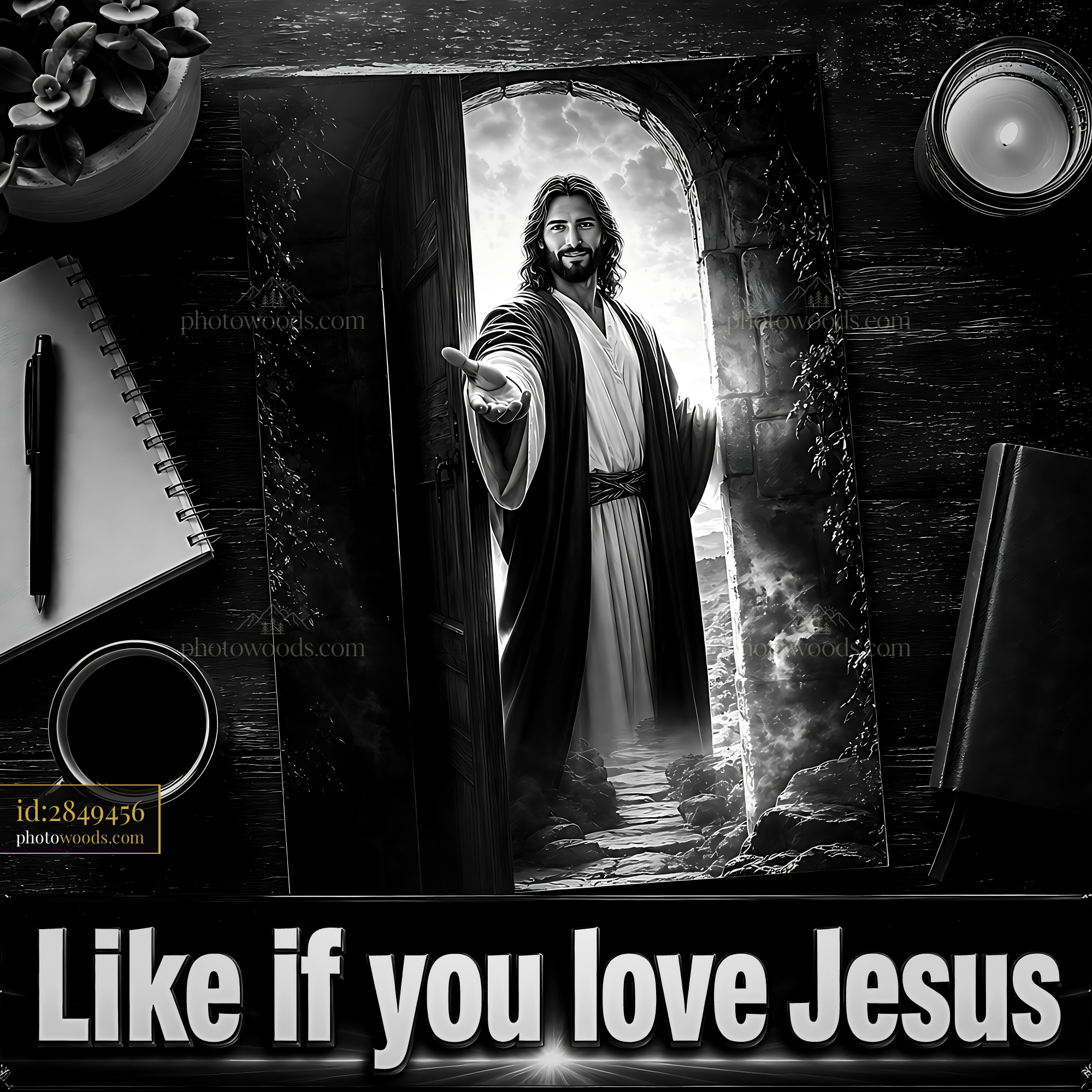 Jesus Stands at the Door Offering Hope With Open Hands