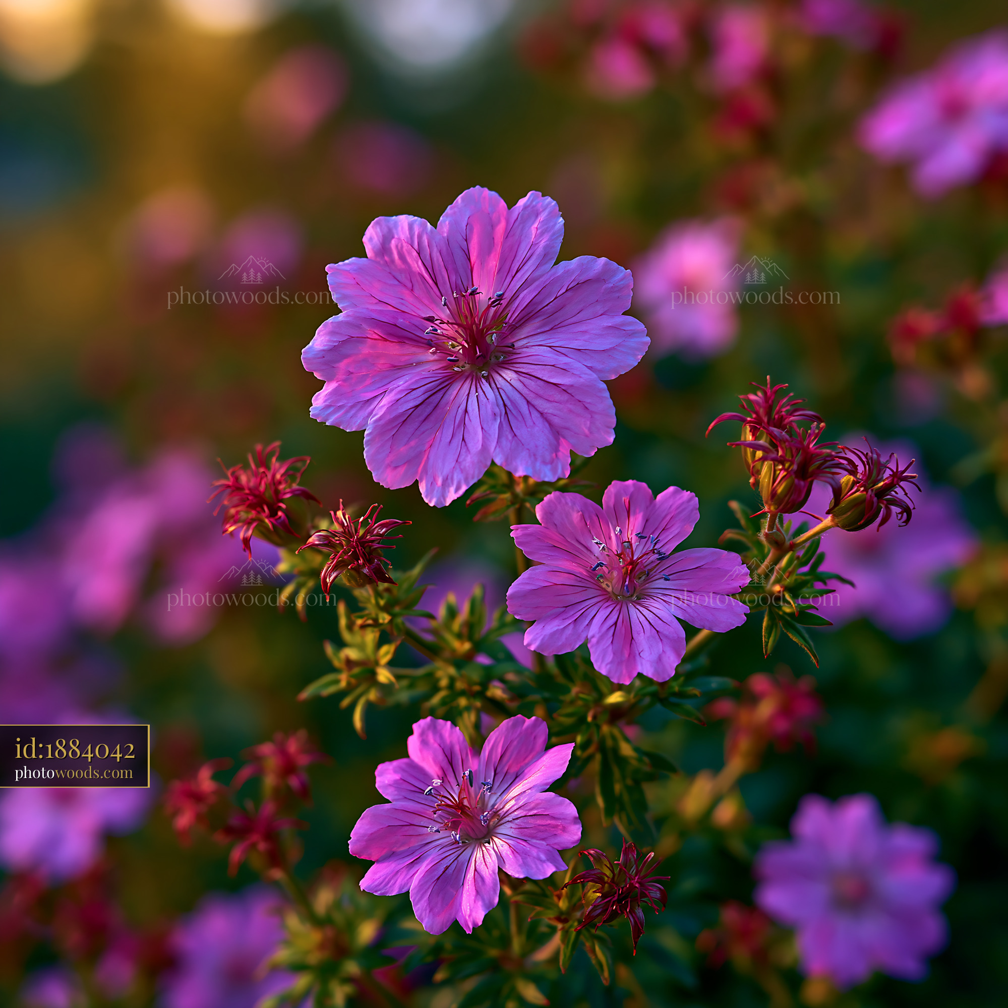 Flowers Bloom in Garden During Bright Sunny Day With Vibrant Colors