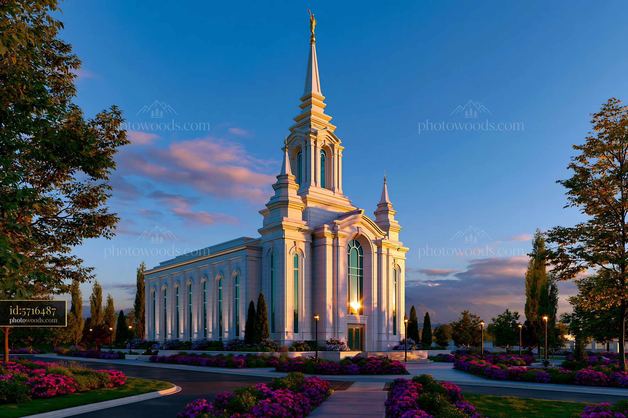 Payso Church With Flowering Landscape During Golden Hour