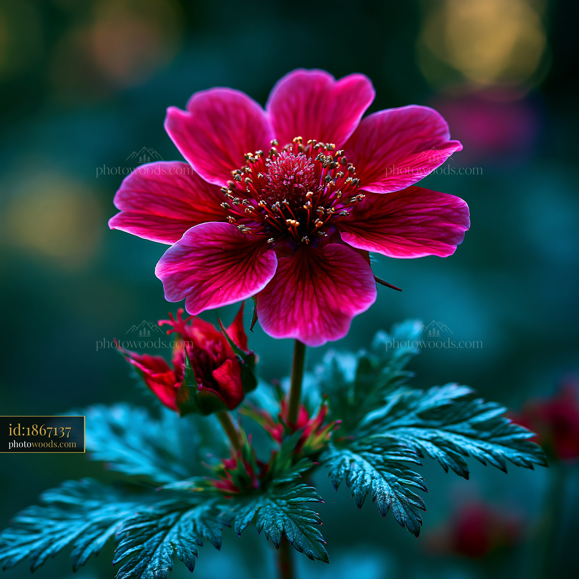 Flower Bloom Shows Vibrant Color With Buds Nearby in Garden