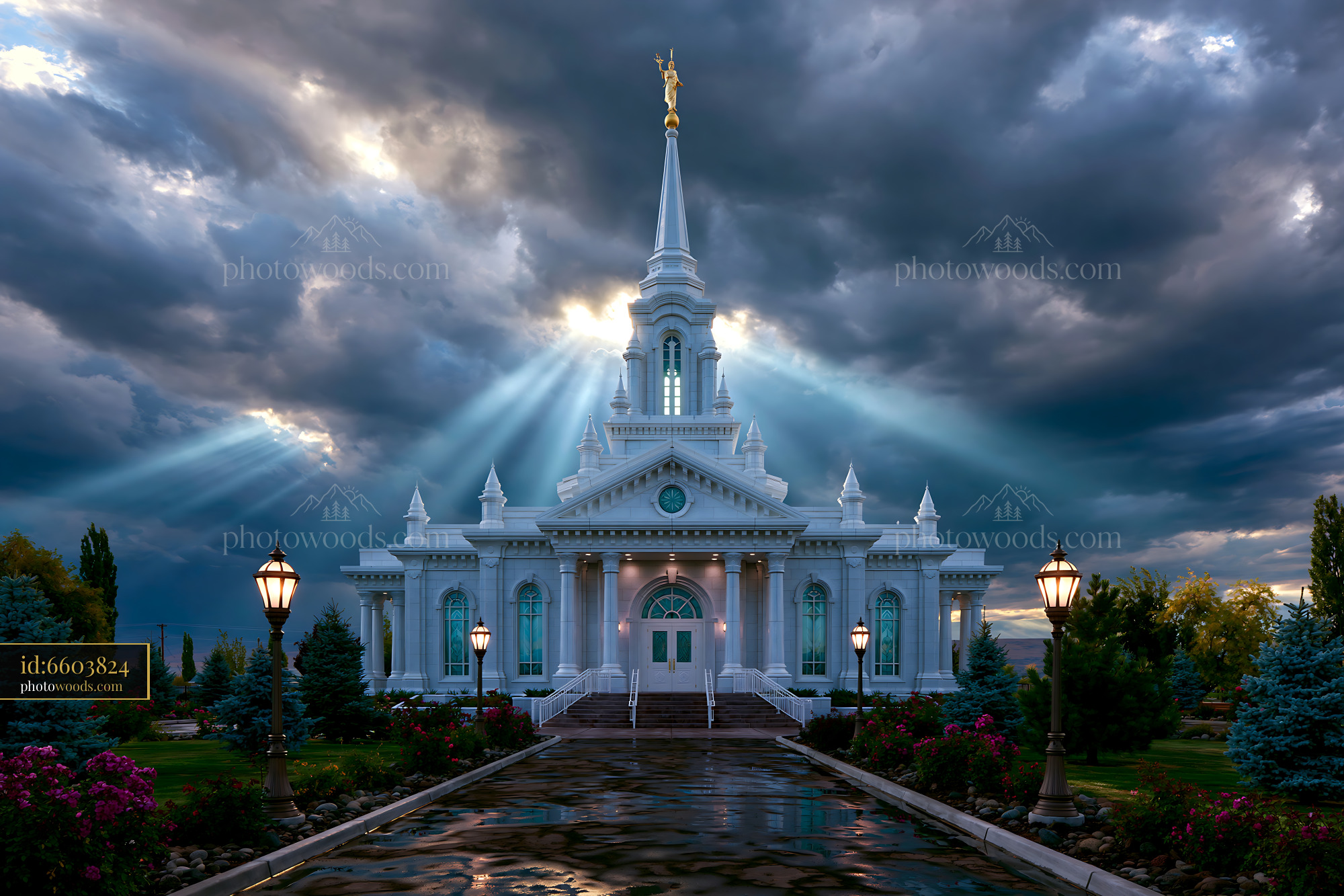 Moses Temple in a Dramatic Sky Setting With Sunlight Rays