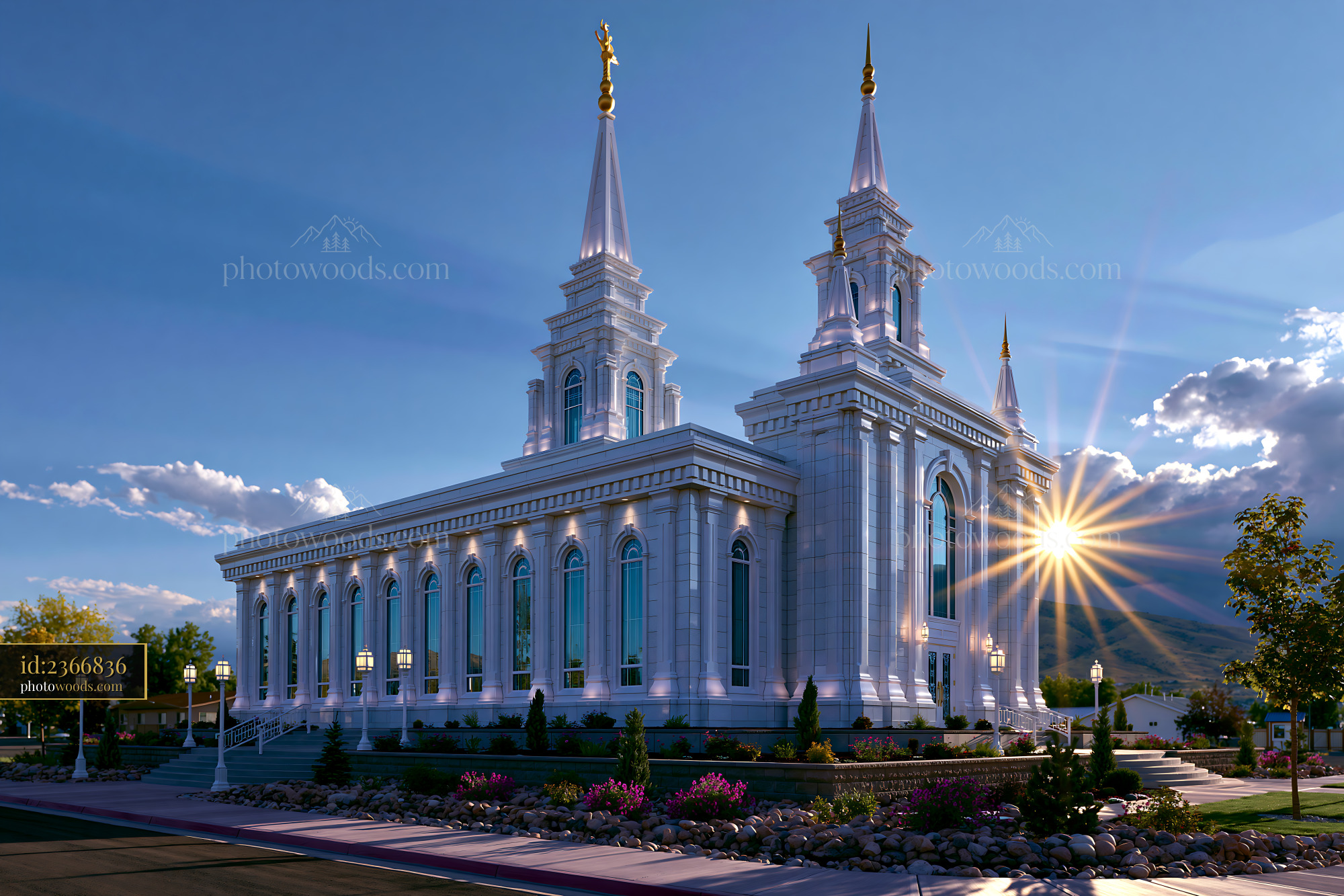 Elko Temple in Elko, Nevada During Golden Hour