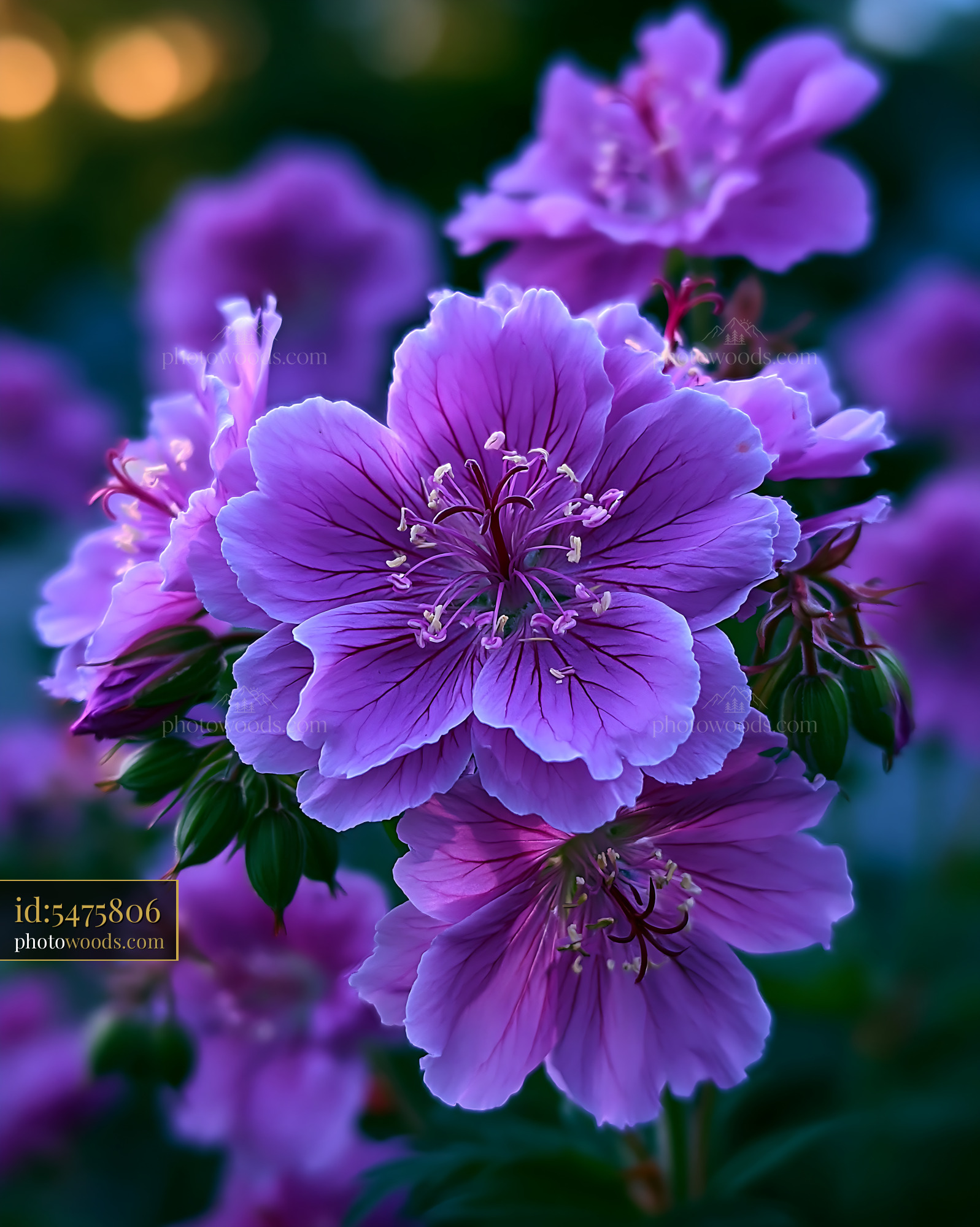 Purple Flowers Bloom Brightly in the Garden During Spring