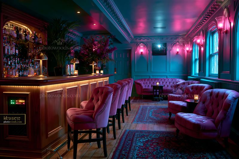 Hidden Basement Cinema With Speakeasy Style Decor