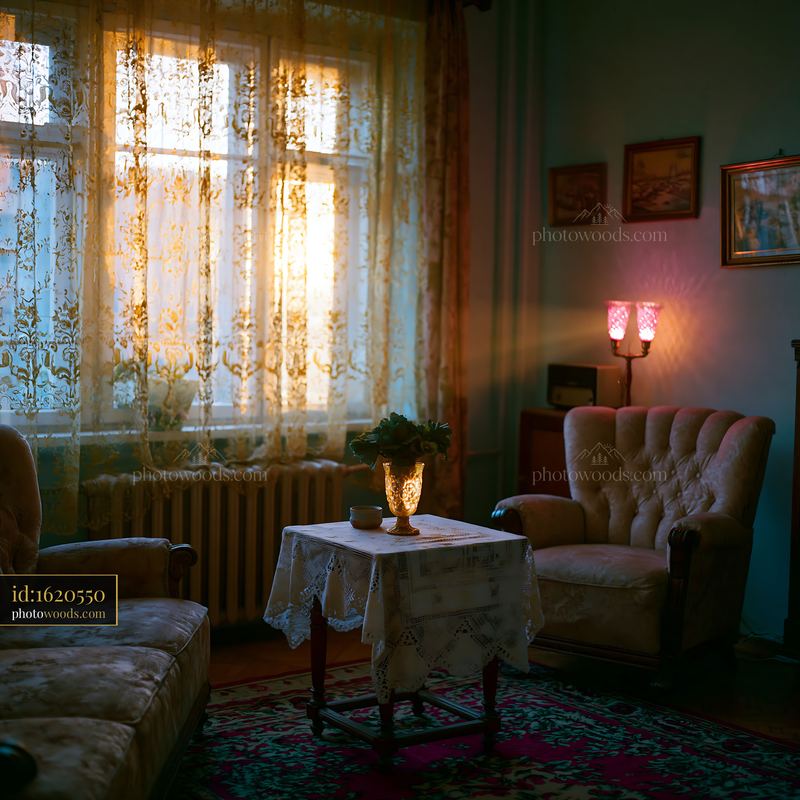 1980s Eastern Bloc Living Room With Vintage Furniture and Lighting