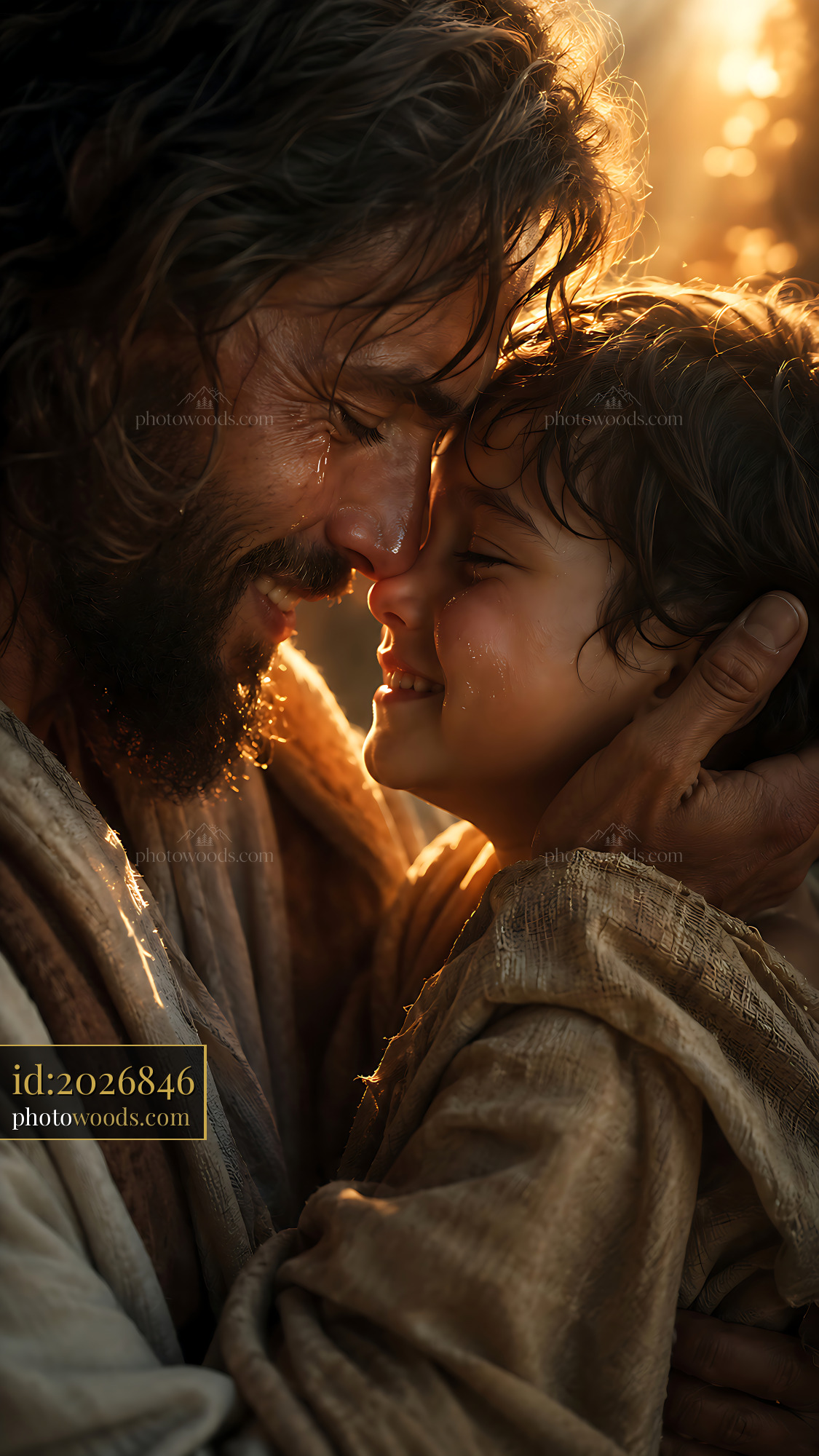 Father and Son Share a Moment of Joy and Connection in Sunlight