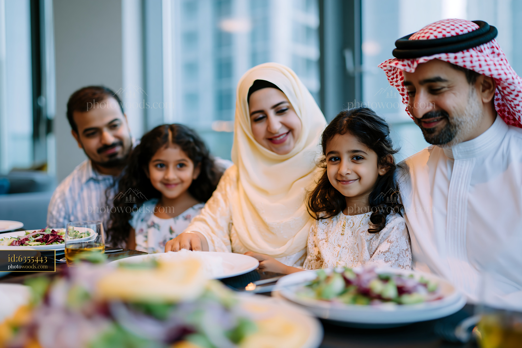Family Gathering for Iftar Dinner in Modern Setting