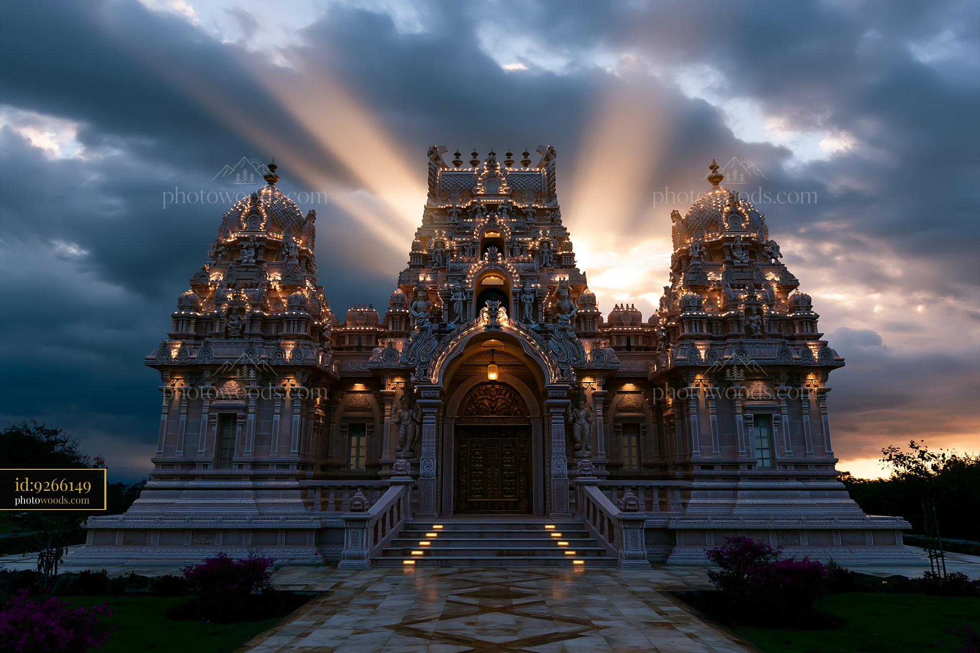 Architectural Photography of Iraiv Temple With Dramatic Lighting