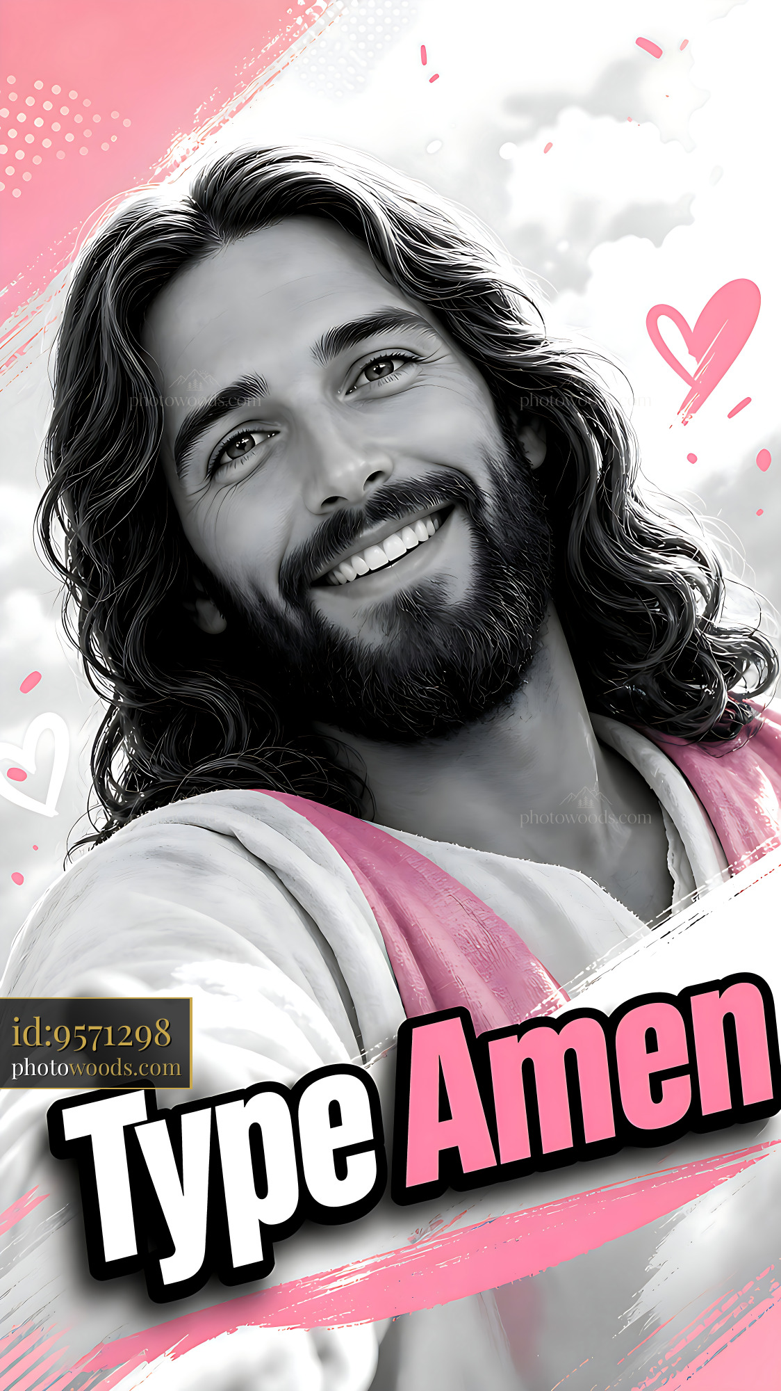 Jesus Smiling and Encouraging People to Share Faith and Hope