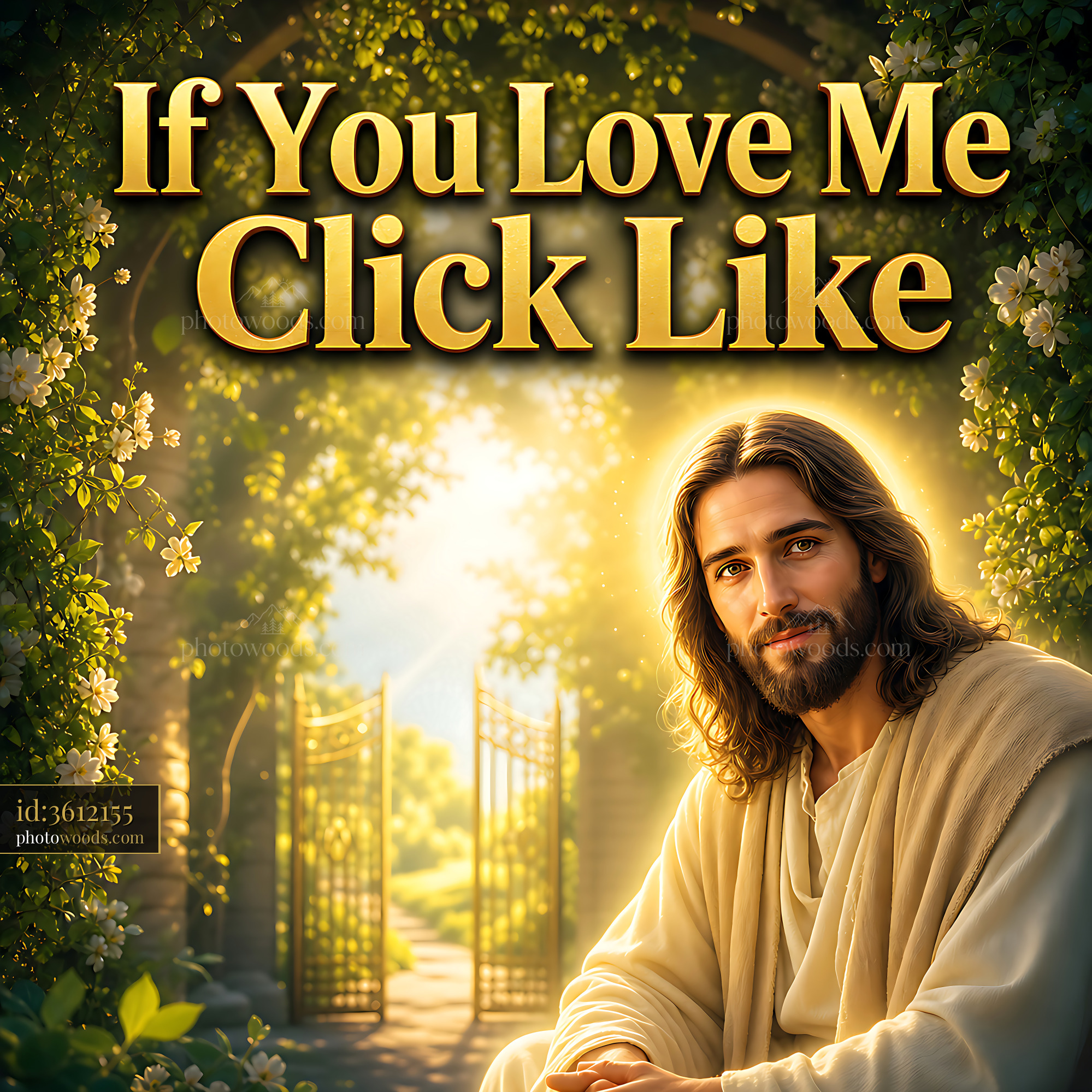 Jesus Figure Sitting With Light, Inviting Viewers to Engage Online