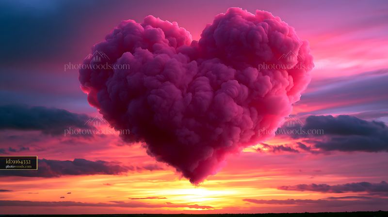 Dramatic magenta thundercloud over a glowing sunset horizon